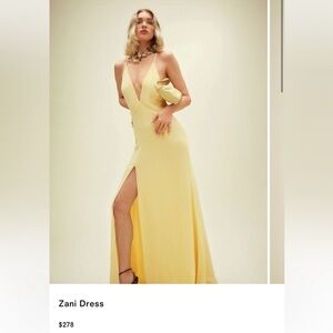 Reformation Yellow Backless Dress